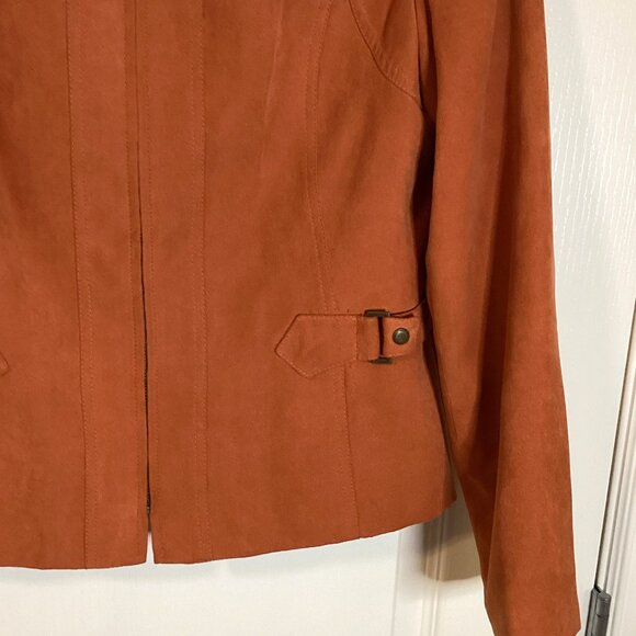 Vintage Conrad C Women's Faux Suede Blazer Jacket Burnt Orange Size 6 Office - Picture 3 of 9